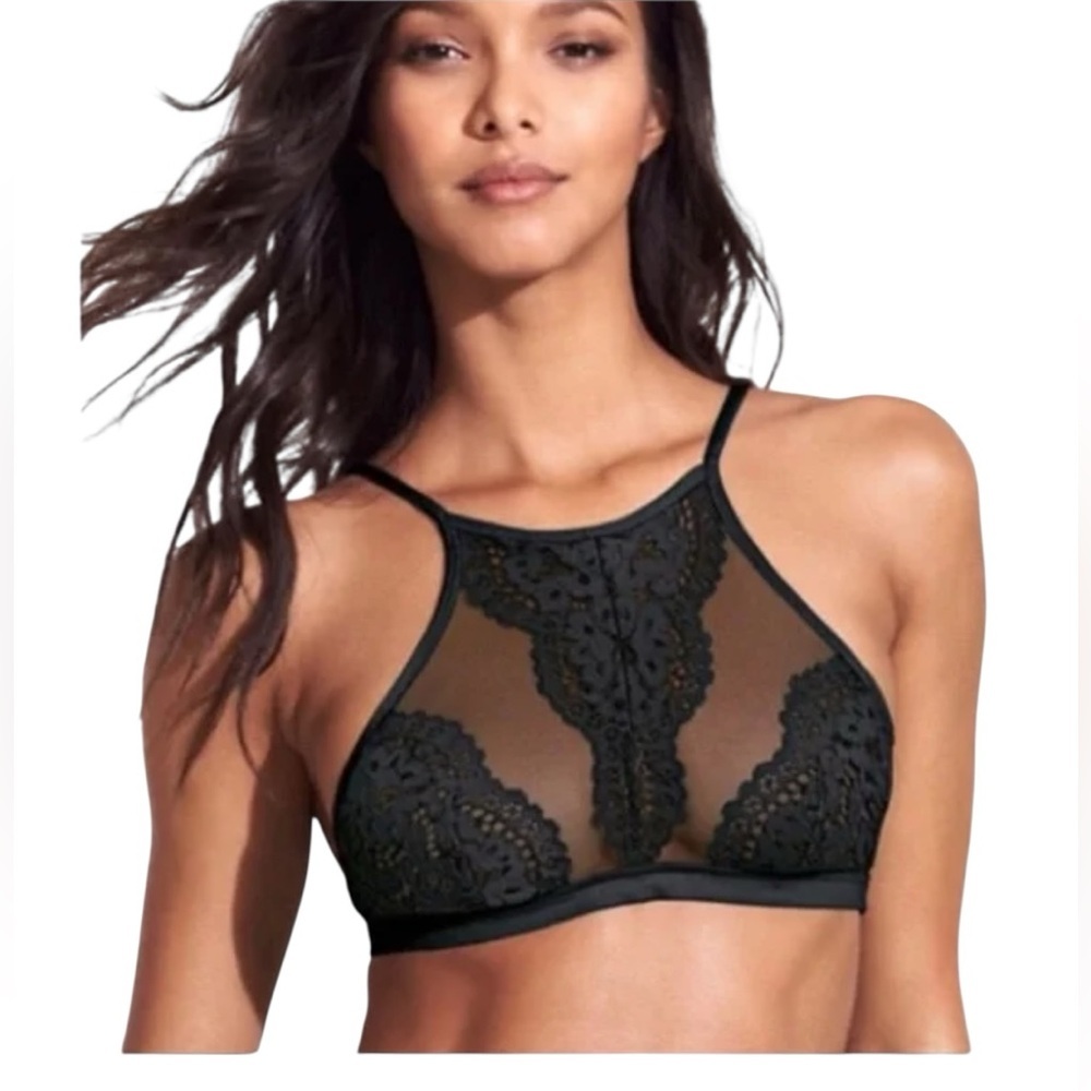 Victoria’s Secret Body By Victoria Black Lace Bralette Size Large Lightweight